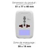 KOJIMA - ADAPTATEUR UNIVERSEL DE VOYAGE AVEC SORTIES USB-C ET USB-A - BLANC