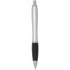 Stylo bille RCS en plastique recyclé avec corps argenté et grip coloré (encre noire) Nash