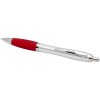 Stylo bille RCS en plastique recyclé avec corps argenté et grip coloré (encre noire) Nash