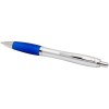 Stylo bille RCS en plastique recyclé avec corps argenté et grip coloré (encre noire) Nash