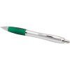 Stylo bille RCS en plastique recyclé avec corps argenté et grip coloré (encre noire) Nash