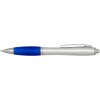 Stylo bille RCS en plastique recyclé avec corps argenté et grip coloré (encre noire) Nash