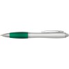 Stylo bille RCS en plastique recyclé avec corps argenté et grip coloré (encre noire) Nash