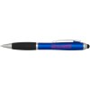 Stylo bille à stylet en plastique recyclé RCS avec corps coloré et grip noir (encre bleue) Nash