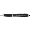 Stylo bille à stylet en plastique recyclé RCS avec corps coloré et grip noir (encre bleue) Nash