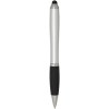 Stylo bille à stylet en plastique recyclé RCS avec corps coloré et grip noir (encre bleue) Nash