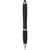 Stylo bille à stylet en plastique recyclé RCS avec corps coloré et grip noir (encre bleue) Nash