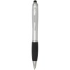 Stylo bille à stylet en plastique recyclé RCS avec corps coloré et grip noir (encre bleue) Nash