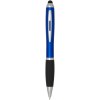 Stylo bille à stylet en plastique recyclé RCS avec corps coloré et grip noir (encre bleue) Nash
