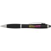 Stylo bille à stylet en plastique recyclé RCS avec corps coloré et grip noir (encre noire) Nash