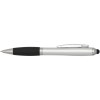 Stylo bille à stylet en plastique recyclé RCS avec corps coloré et grip noir (encre noire) Nash