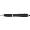 Stylo bille à stylet en plastique recyclé RCS avec corps coloré et grip noir (encre noire) Nash