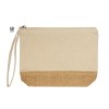 Pochette zippe panama s 100% coton 220gsm + jute 14x15 naturel lamine