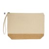 Pochette zippe panama l100% coton 220gsm + jute 14x15 naturel laminee