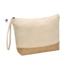 Pochette zippe panama l100% coton 220gsm + jute 14x15 naturel laminee