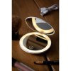 Miroir de maquillage compact et rond (Ø 8,3 cm) en ABS avec deux miroirs en verre, dont un dans le couvercle