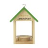 Charmante mangeoire à oiseaux de la marque Rackpack, fabriquée en bois de pin certifié FSC 100% et équipée d'une table et de deux chaises