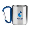 Tasse à double paroi en acier inoxydable recyclé avec une anse originale en forme de mousqueton