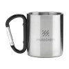 Tasse à double paroi en acier inoxydable recyclé avec une anse originale en forme de mousqueton