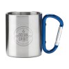 Tasse à double paroi en acier inoxydable recyclé avec une anse originale en forme de mousqueton