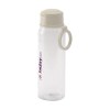 Bouteille d'eau en Tritan transparent. Équipée d'un bouchon à vis avec couvercle intégré pouvant s'ouvrir d'une seule main. Étanche.