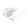 Chargeur USB-C compact avec port USB-C 45 W et boîtier en plastique recyclé