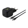 Chargeur USB-C compact avec port USB-C 45 W et boîtier en plastique recyclé