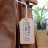 Etiquette de bagage Utopia imprimée avec carte