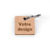 Porte-clés Sésame carré gravé avec anneau direct sans carte