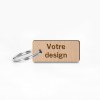 Porte-clés Sésame rectangle gravé avec anneau direct sans carte