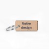 Porte-clés Sésame rectangle imprimé avec anneau direct sans carte