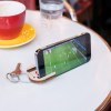 Porte-clés support de téléphone imprimé, avec anneau, lien et carte