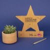 Trophée en bois étoile imprimé