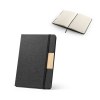 MÁRQUEZ. Cahier A5 à couverture rigide fabriquée à partir de tissu PET 100% recyclé, avec des pages lignées en papier recyclé