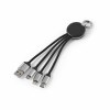 Câble Boyle 4-en-1 en rABS. 10W, porte-clés et logo rétroéclairé