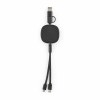 Bohr Câble 3-en-1 en rABS et Bambou. 1 m rétractable. 10 W
