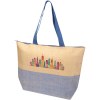 Grand sac fourre-tout en papier paille Rhythm avec fermeture à glissière, 21 L
