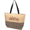 Grand sac fourre-tout en papier paille Rhythm avec fermeture à glissière, 21 L