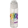 Bouteille d'eau Theron de 700 ml en plastique recyclé RCS, avec bouchon double fonction et paille rabattable