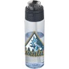 Bouteille d'eau Theron de 700 ml en plastique recyclé RCS, avec bouchon double fonction et paille rabattable