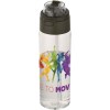 Bouteille d'eau Theron de 700 ml en plastique recyclé RCS, avec bouchon double fonction et paille rabattable