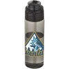 Bouteille d'eau Theron de 700 ml en plastique recyclé RCS, avec bouchon double fonction et paille rabattable