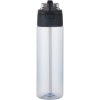 Bouteille d'eau Theron de 700 ml en plastique recyclé RCS, avec bouchon double fonction et paille rabattable