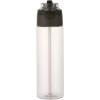 Bouteille d'eau Theron de 700 ml en plastique recyclé RCS, avec bouchon double fonction et paille rabattable