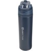 Bouteille d'eau Theron 800 ml en acier inoxydable à simple paroi recyclé RCS, avec bouchon à double fonction et paille rabatt