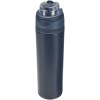 Bouteille d'eau Theron 800 ml en acier inoxydable à simple paroi recyclé RCS, avec bouchon à double fonction et paille rabatt