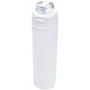 Bouteille d'eau Theron 800 ml en acier inoxydable à simple paroi recyclé RCS, avec bouchon à double fonction et paille rabatt