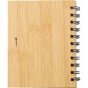 Carnet Niall - Aspect bambou - Avec notes adhésives et stylo bille
