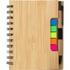 Carnet Niall - Aspect bambou - Avec notes adhésives et stylo bille